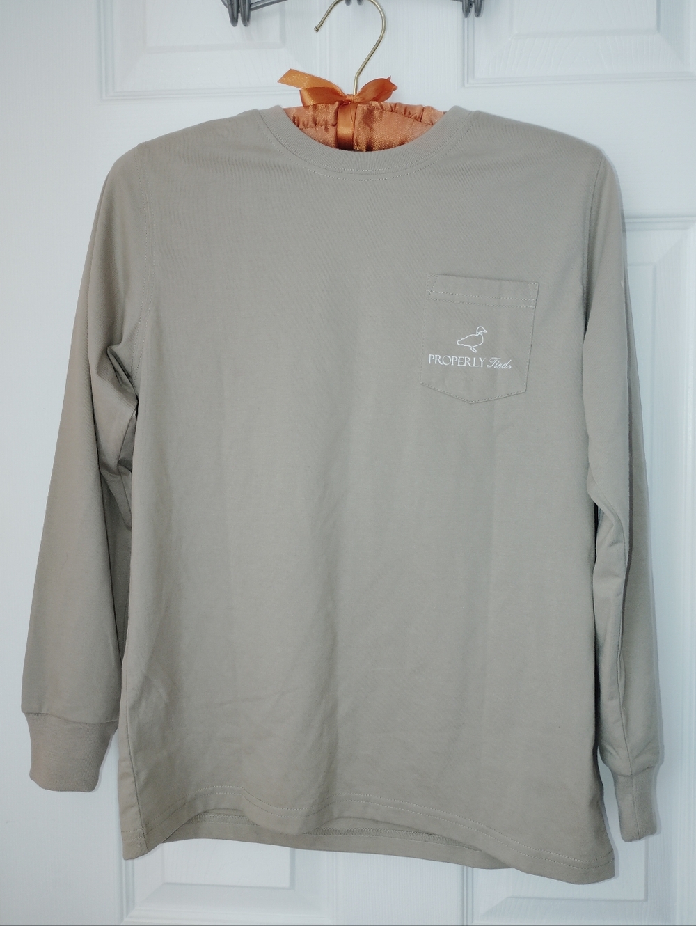 Properly Tied Beige Graphic Long Sleeve Tee Size 10-12 Youth Boys EuC - Picture 2 of 3